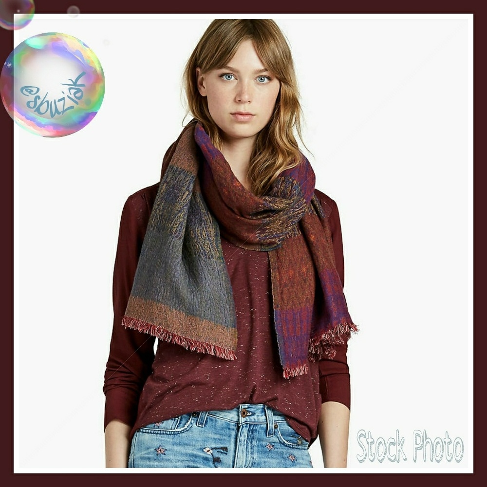Lucky Brand Vibrant Ikat Patterned Scarf/Wrap